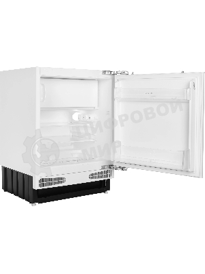 Встраиваемый холодильник Hyundai HBR 0812 белый однокамерный 98/17л морозилка сверху