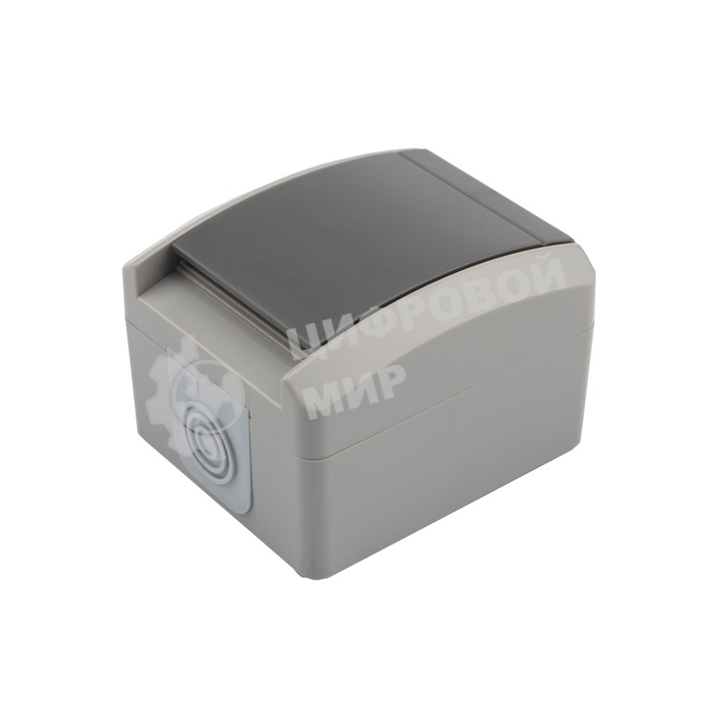 Розетка одноместная Kranz INDUSTRIAL открытой установки с заземлением, IP54 серая