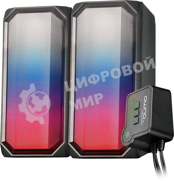 Акустическая система RGb 2.0 + Bluetooth, Qumo Charisma (ВТ 0054), 15ВТ, объемное звучание, отключаемая многорежимная RGb подсветка, USB+Jack 3,5мм