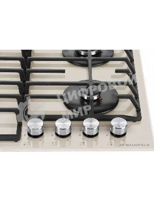 Газовая варочная панель Maunfeld EGHG.64.6CBG/G, 4 конфорки, закаленное стекло, бежевый