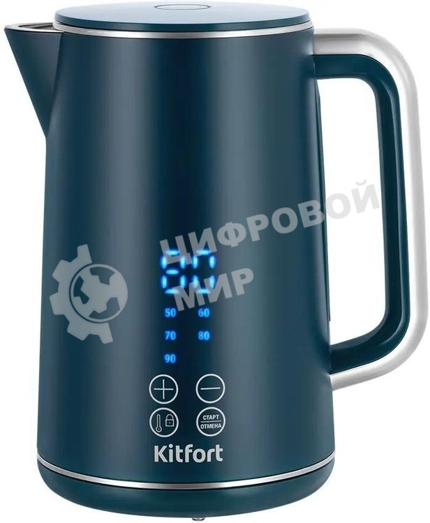 Чайник электрический Kitfort КТ-6784 1.7л. 2200Вт синий/нержавеющая сталь корпус: пластик
