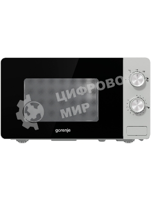 Микроволновая печь Gorenje MO20E1S серебристый, 20 л, 800 Вт, переключатели - поворотный механизм