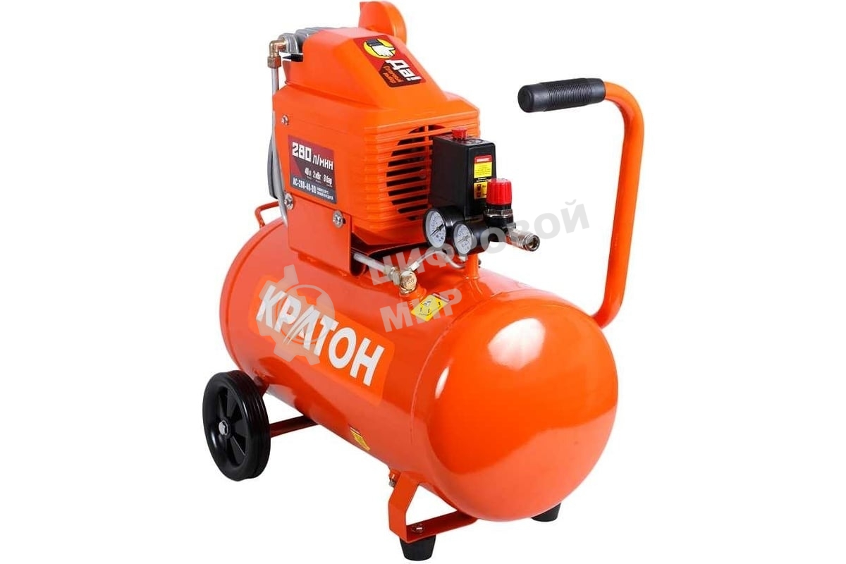Компрессор КРАТОН AC-280-40-D Dпрямой 220В 2000Вт 280л/мин ресивер40л 32кг