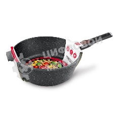 Сотейник 26 НЕВА МЕТАЛЛ ПОСУДА L181326i высокий литая Индукция Гранит с/р