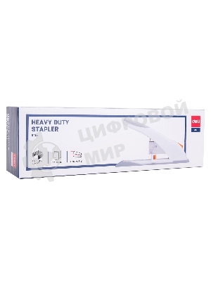 Степлер мощный Deli E0487 23/6 23/8 23/10 23/13 (80 листов) ассорти/белый, 100 скоб, коробка