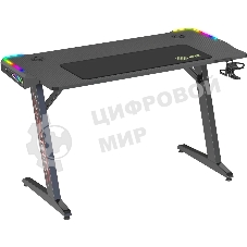 Стол игровой Cactus CS-GTZ-BK-RGb столешница ДСП, черный каркас черный