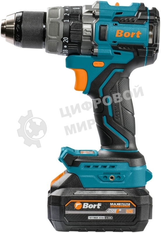 Дрель-шуруповерт Bort BAB-21Ix2Li-XDK, Аккумуляторная, 18В, 2 АКБ, Ударная