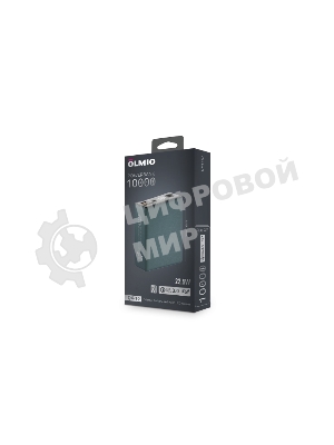 Портативный аккумулятор OLMIO QX-10, 10000mAh, 22.5W, QuickCharge3.0/PowerDelivery, LCD, темно-зеленый