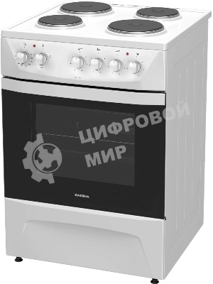 Плита электрическая Darina 1D EM 141 404 W белый/черный, конфорок 4 шт, духовка 50 л, 60 см x 85 см x 60 см