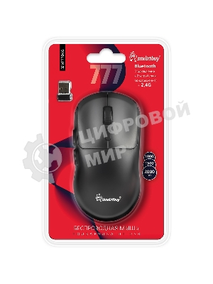 Мышь игровая беспроводная Dual BT+USB с зарядкой Smartbuy X7 черная (SBM777DAG) /40.  