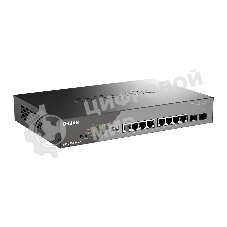 Коммутатор D-Link DSS-200G-10MP/A1A, 8×1 Гбит/с + 2×1 Гбит/с SFP, настраиваемый