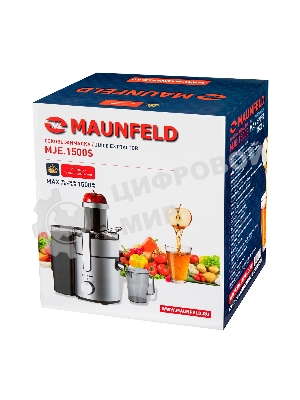Соковыжималка Maunfeld MJE.1500S нержавеющая сталь, центробежная, 1500 Вт, 1100 мл, механическое