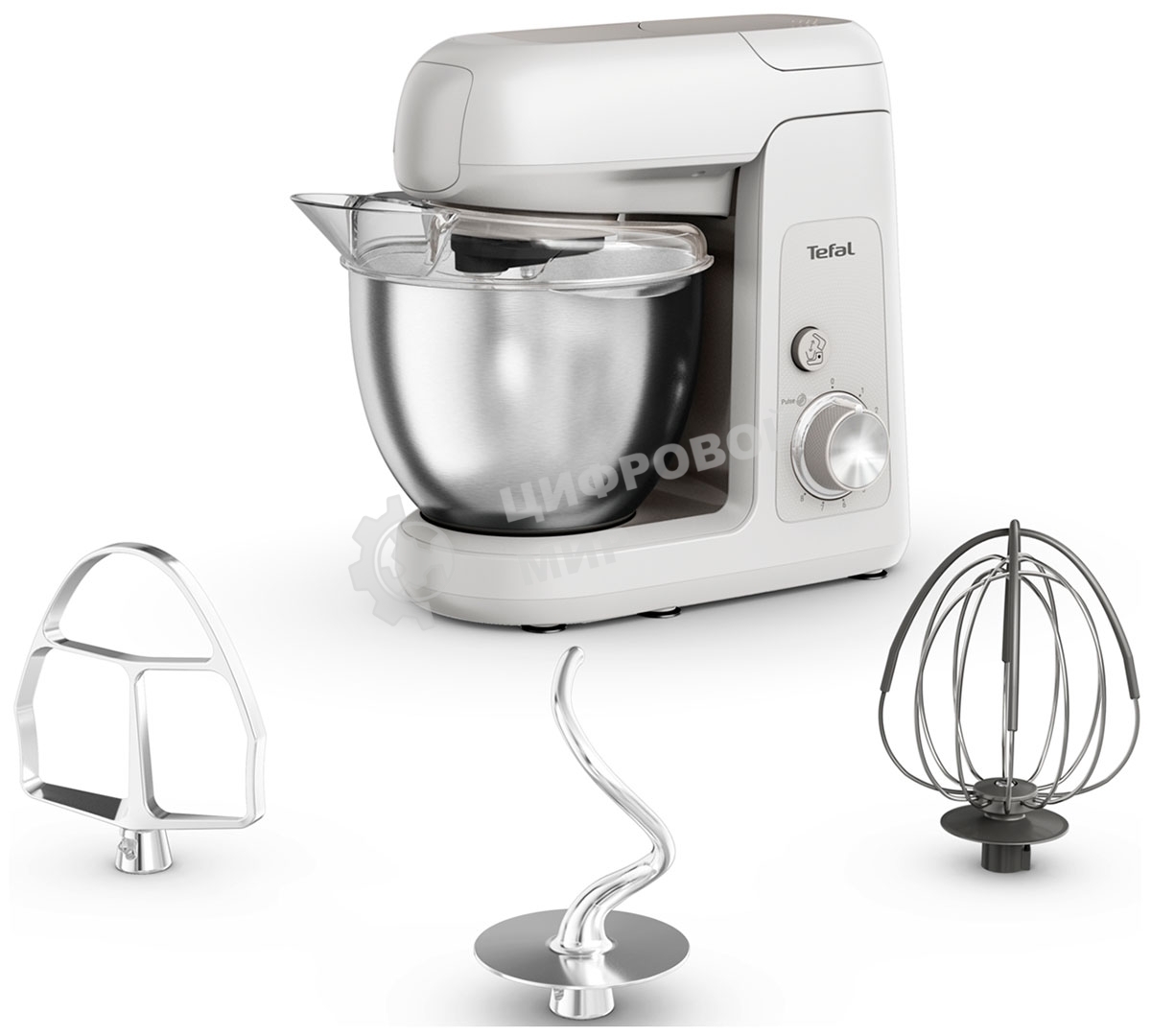 Кухонная машина Tefal Bake Partner QB520B38, серый/серебристый