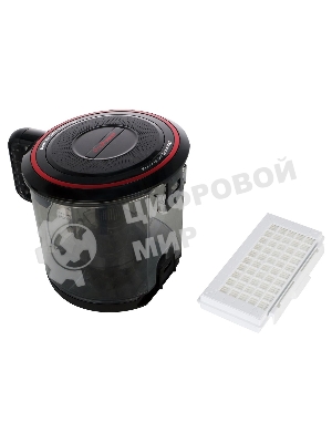 Пылесос Bosch BGS41POW1 черный/красный, 350/700 Вт, уборка сухая, пылесборник контейнер 2.4 л
