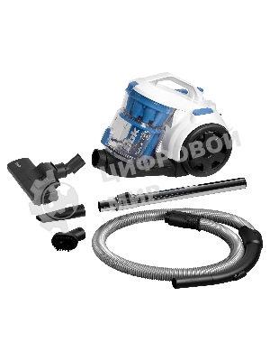 Пылесос BBK BV1501 белый/синий, 300/1600 Вт, уборка сухая, пылесборник контейнер 2 л