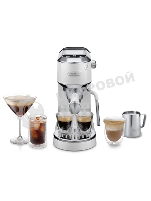 Кофеварка рожковая DeLonghi EC890.WI белый, молотый, 1,1 л, 1450 Вт, 15 бар