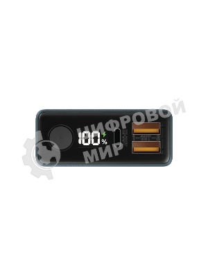 Портативный аккумулятор OLMIO QX-10, 10000mAh, 22.5W, QuickCharge3.0/PowerDelivery, LCD, темно-зеленый