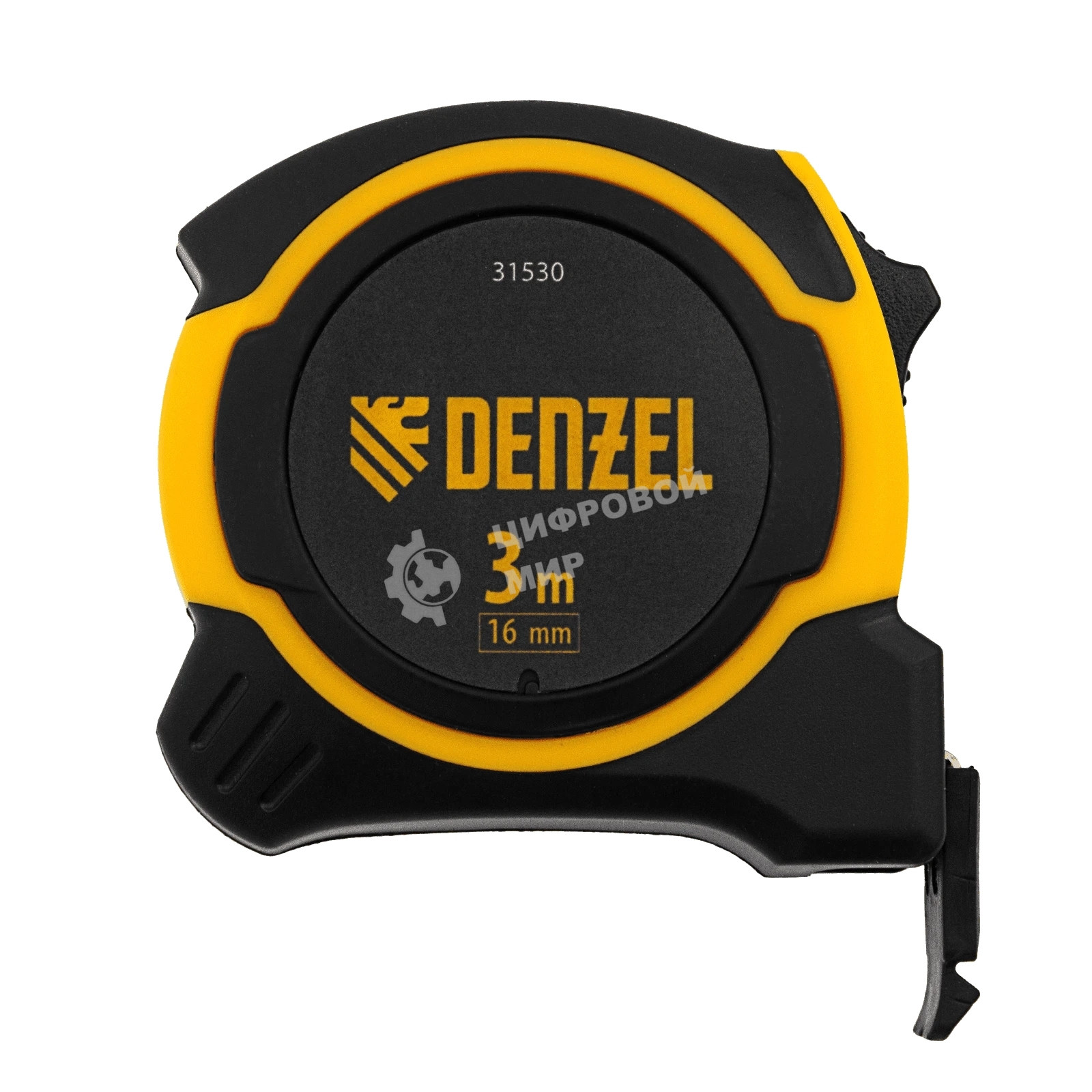 Рулетка Denzel 3м х 16мм, двухкомп. корпус, магнитный обрезиненный зацеп