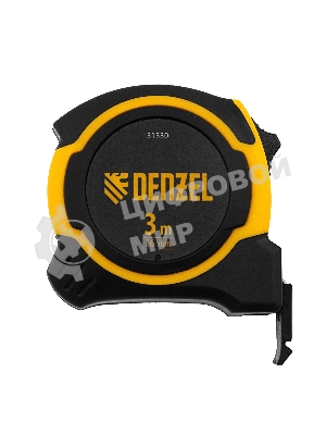 Рулетка Denzel 3м х 16мм, двухкомп. корпус, магнитный обрезиненный зацеп