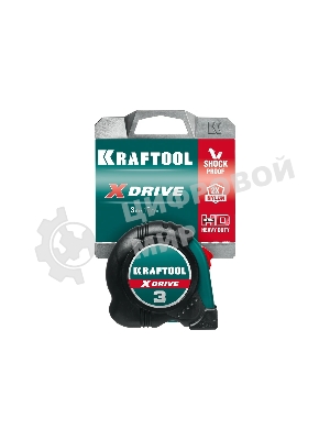 Рулетка KRAFTOOL X-Drive 3м/19мм с ударостойким обрезиненным корпусом