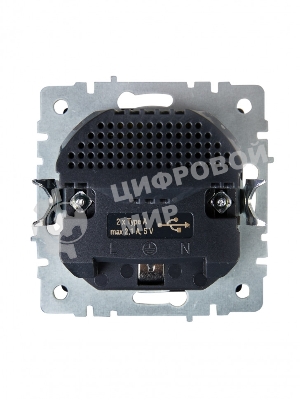 Розетка 1-местная IEK BRITE РЮш10-1-БрЧ (BR-R14-16-U21-D21-K02) 16А, с USB A+A 2.1А, с заземлением с защитными шторками, черный