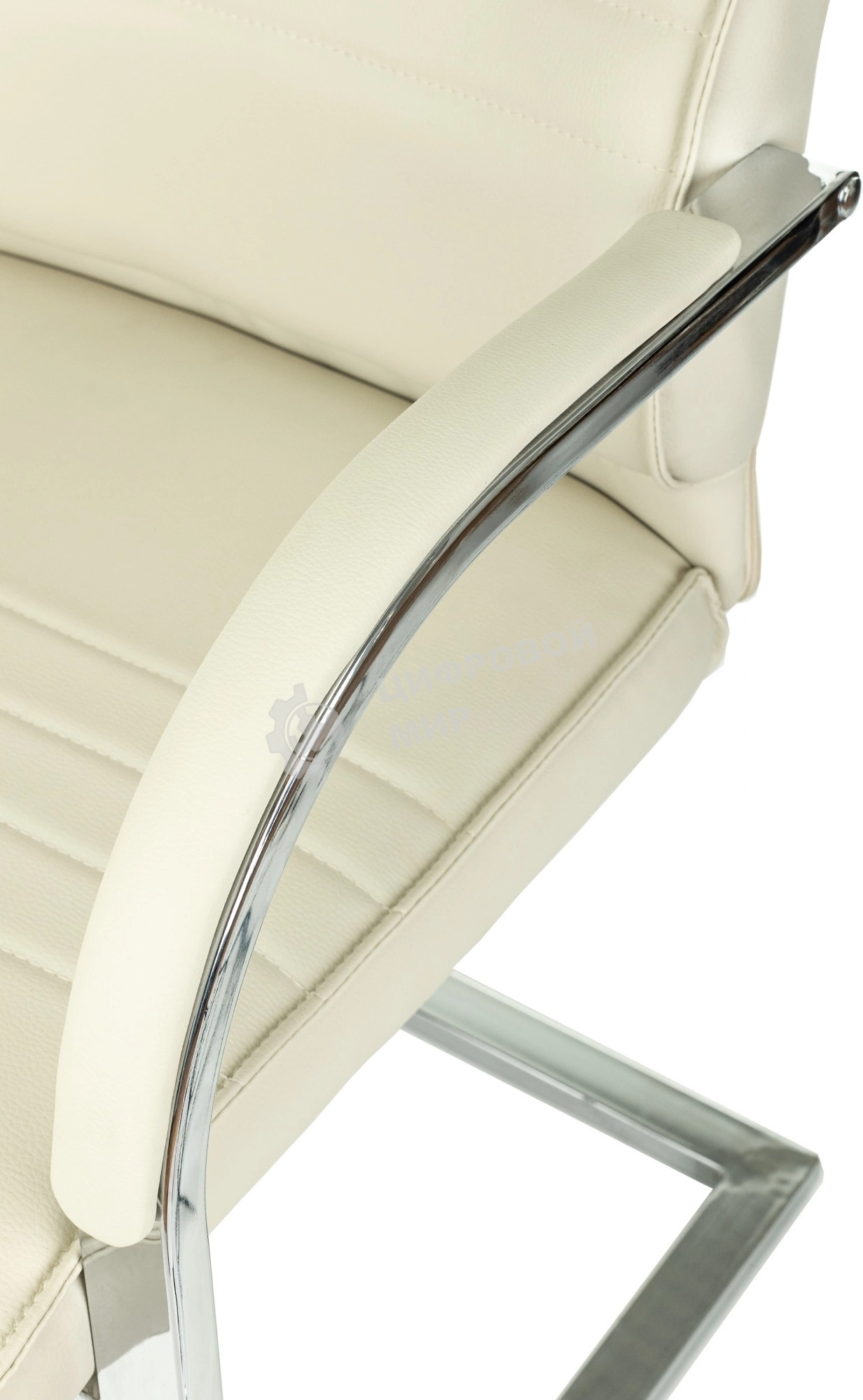 Кресло офисное Бюрократ T-8010-LOW-V/IVORY слоновая кость, искусственная кожа, на полозьях