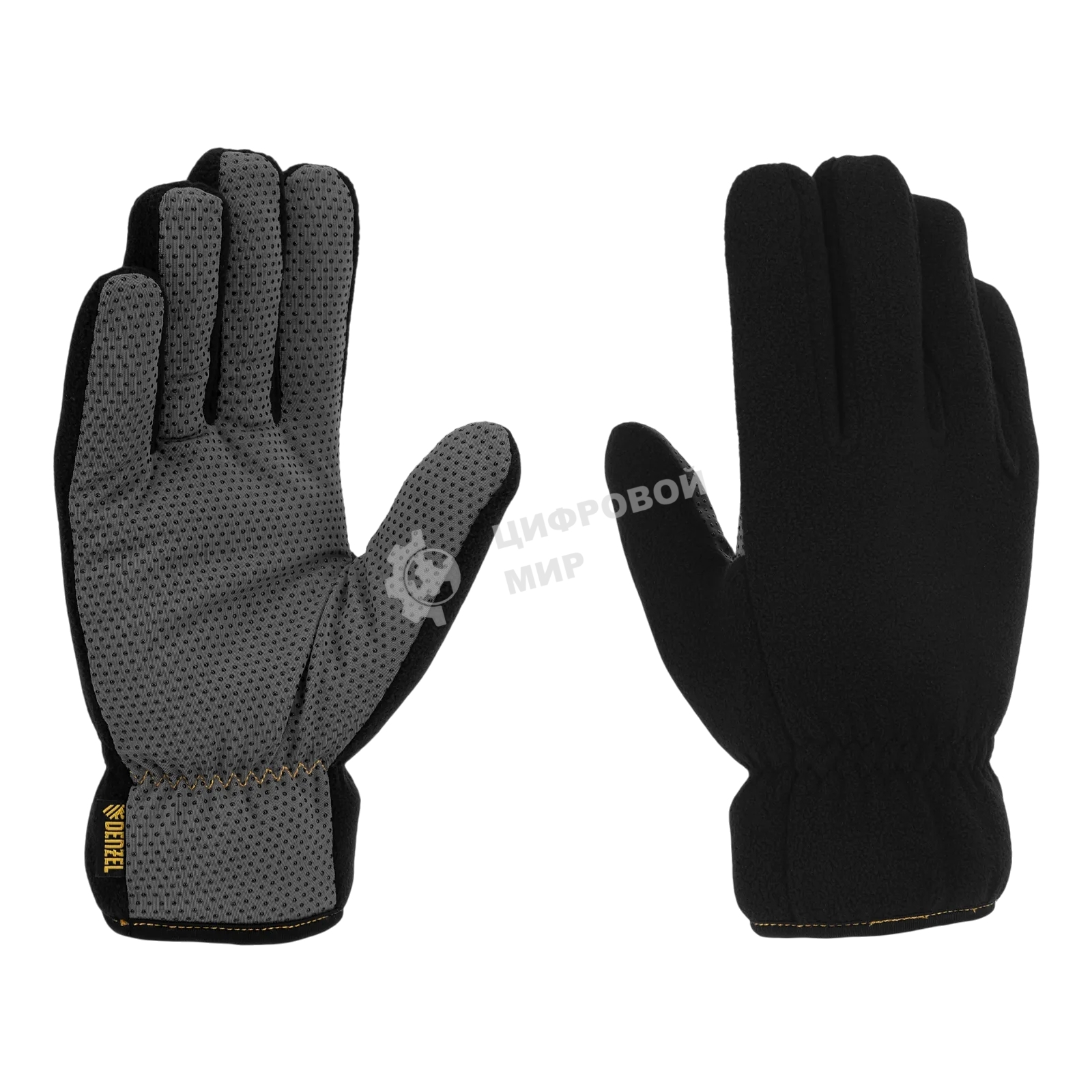 Перчатки универсальные Denzel 68096 двойные, ПВХ нанесение, размер 9