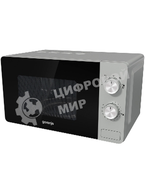 Микроволновая печь Gorenje MO20E1S серебристый, 20 л, 800 Вт, переключатели - поворотный механизм