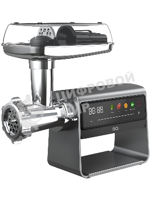 Мясорубка электрическая BQ MG2007 PREMIUM серый, 2500 Вт, 2.7 кг/мин, реверс, защита от перегрузки, насадки - 5