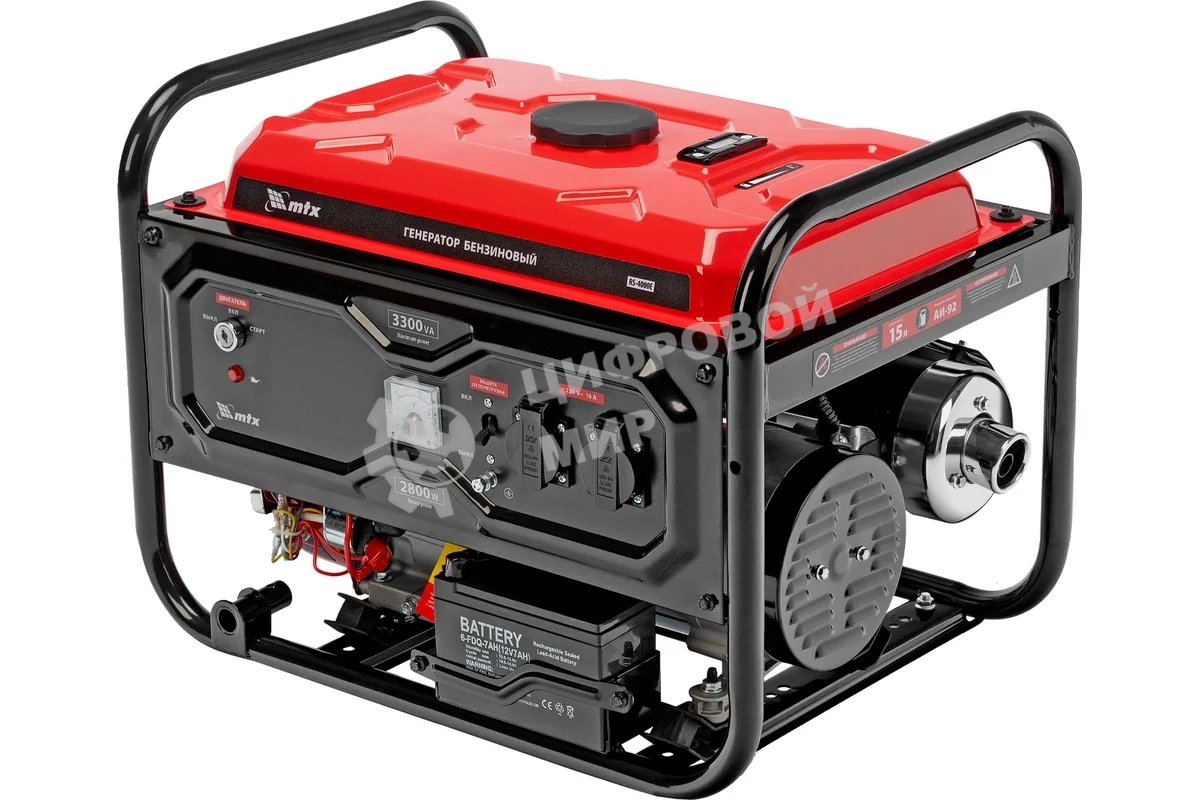 Электрогенератор бензиновый MTX RS-4000E, 3.3 кВт, 69 дБ, 42 кг
