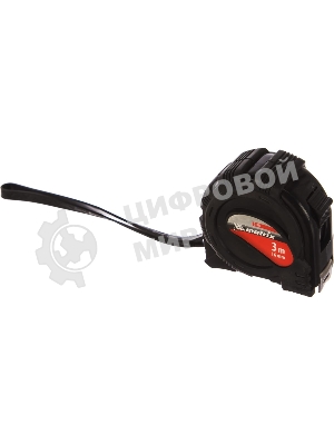 Рулетка Matrix, 3 м х 16 мм, обрезиненный корпус, черный