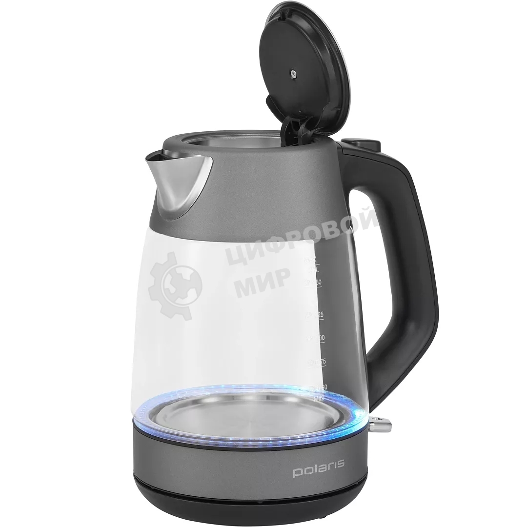 Чайник электрический Polaris PWK1760CGL графит, 1,7 л, 2150 Вт, стекло