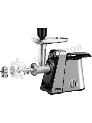 Мясорубка электрическая Rondell RDE-1454 серебристый, 2000 Вт, 3.0 кг/мин, реверс, защита от перегрузки, насадки - 5