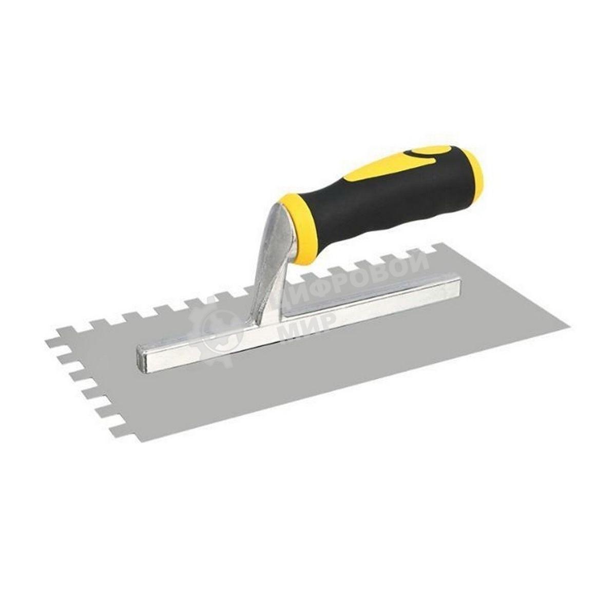 Кельма зубчатая прямоугольная Deli DL509321 280х130мм, зуб 10x10, нержавеющая сталь