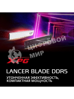 Оперативная память XPG Lancer Blade, DDR5, 32GB (2x16GB), 6000MHz, CL34, DIMM, с радиаторами, белый