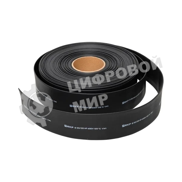 Трубка термоусаживаемая ТУТ нг 50/25 черная рулон EKF PROxima