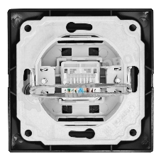 Розетка компьютерная RJ45 скрытой установки IP20, черная 