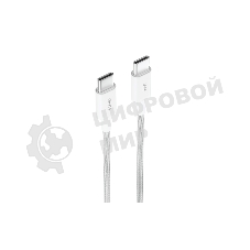Кабель OLMIO SIMPLE, Type-C - Type-C, 60W 3A, 1.2м, тканевая оплетка, белый