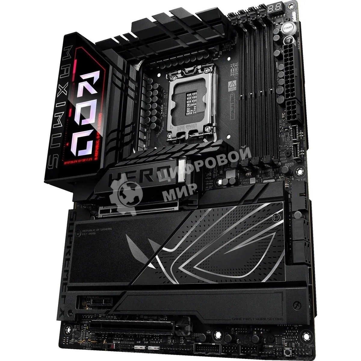 Материнская плата ASUS ROG MAXIMUS Z890 HERO, LGA 1851, Intel Z890, 4xDDR5, 4xSATA, 6xM.2, 1xPCIe 5.0 x16, 1xPCIe 4.0 x4, 1xPCIe x1, 1xHDMI, 2xUSB-C (видеовыход), 4xUSB-A 3.2 Gen 1, 4xUSB-A 3.2 Gen 2, 1xUSB-C 3.2 Gen 2, 2xUSB-C Thunderbolt 4, 2x 5Gb LAN, 