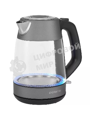 Чайник электрический Polaris PWK1760CGL графит, 1,7 л, 2150 Вт, стекло