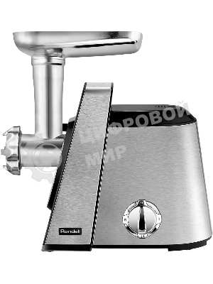 Мясорубка электрическая Rondell RDE-1454 серебристый, 2000 Вт, 3.0 кг/мин, реверс, защита от перегрузки, насадки - 5