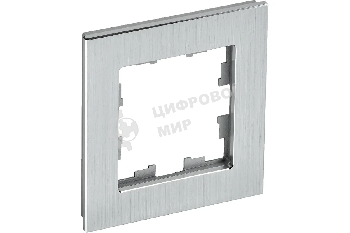 Рамка 1-местная IEK BRITE РУ-1-1-БрА (BR-M12-M-K47) металл алюминий