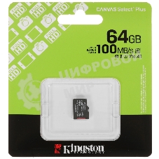 Флеш карта Kingston Canvas Select Plus microSDXC 64Gb C10 SDCS3/64GbSP