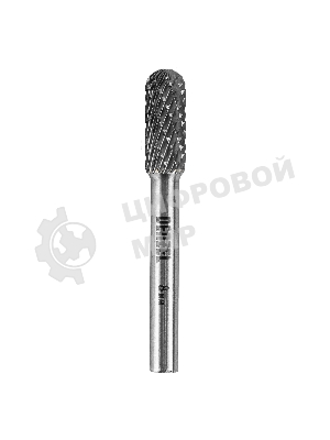 Борфреза по металлу Denzel твердосплавная, цилиндрическая закругленная, тип-С, 8 мм