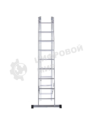 Лестница FIT 65434 трехсекционная алюминиевая 3х9 ступеней h=257/449/641 см вес 11.18кг