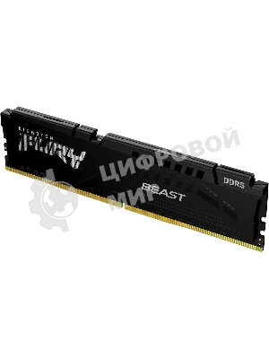Оперативная память Kingston Fury Beast, DDR5, 16Gb (1x16Gb), 6400MHz, CL32, DIMM, с радиатором, черный