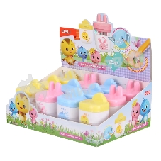 Точилка для карандашей ручная Deli ER01300, 1 отверстие, пластик, ассорти, дисплей