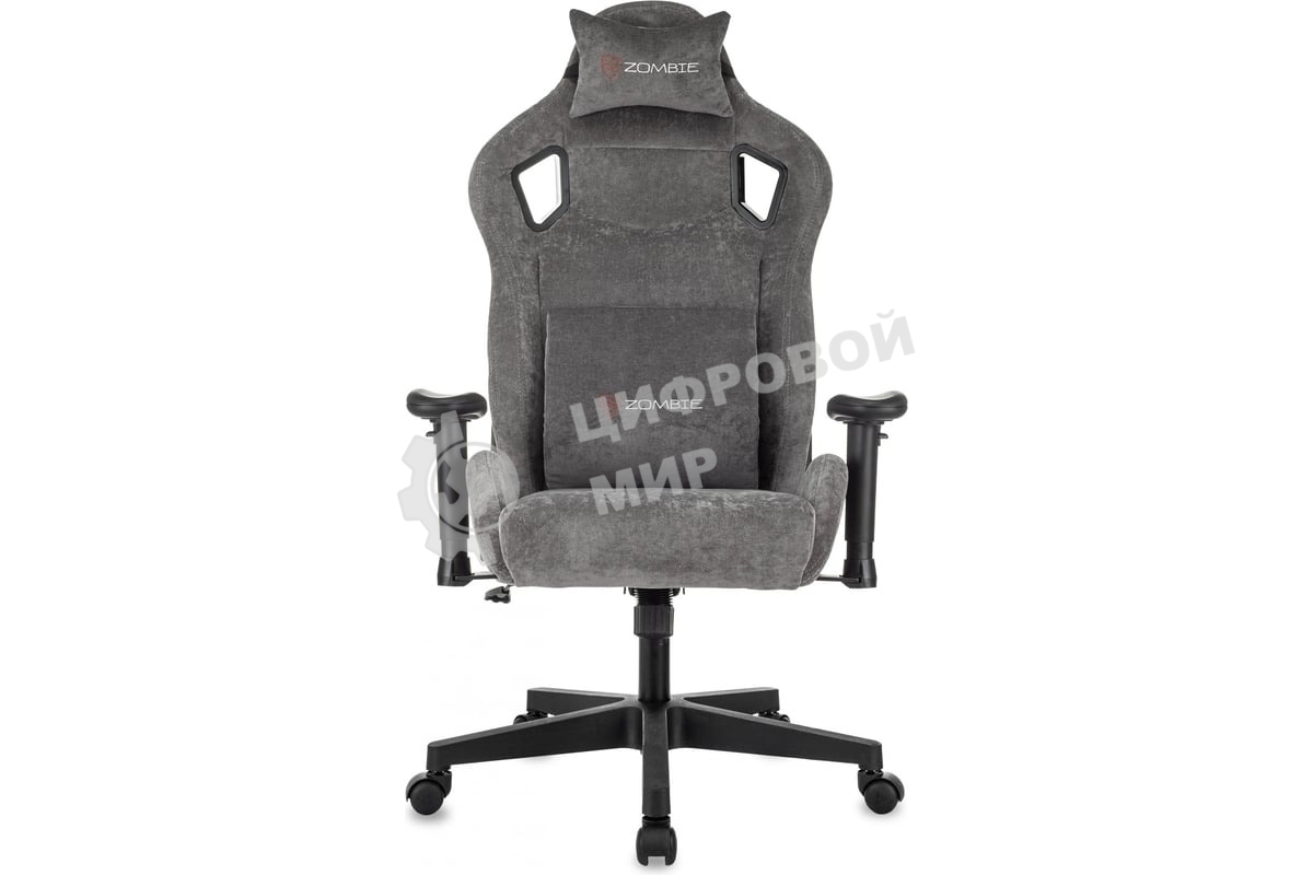 Кресло игровое Zombie Ghost Fabric серый Light-19 крестов. пластик