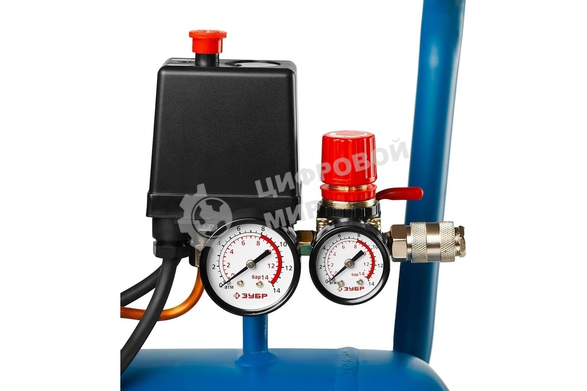 Компрессор поршневой Зубр ЗКПМ-240-50-1.5 воздушный масл. прямой привод 240л/мин 50л 8атм 1500Вт