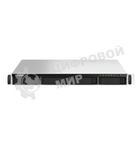 Сетевое хранилище SMB QNAP TS-464U-8G NAS 4 HDD trays, rackmount 1U, 1 PSU. 4-core Intel Celeron N5105/N5095 2.0-2.9 GHz, 8 Gb RAM MAX, 2x2.5GbE, 2xUSB 3.2 Gen 2 (10Gbps), 2xUSB 2.0, 1xHDMI, PCIe Gen 3 x2, W/o rail kit RAIL-B02